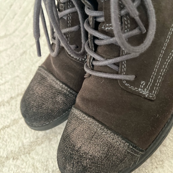 Suede combat leather booties 8 - Picture 8 of 8